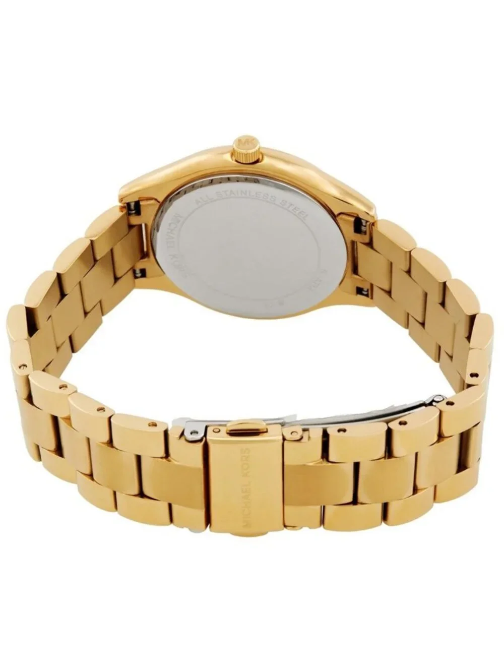 NWT Michael Kors Slim Runway Quartz Gold Dial Ladies Watch